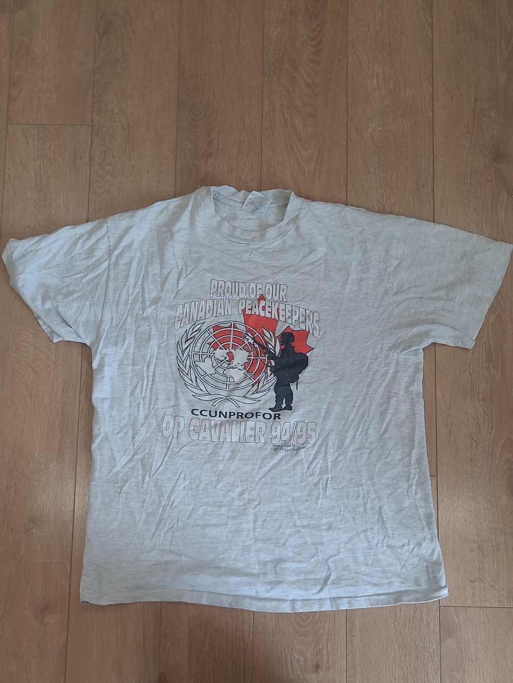 90's Hanes Operation Cavalier Canadian Peacekeepers Shirt Made USA Single Stitch